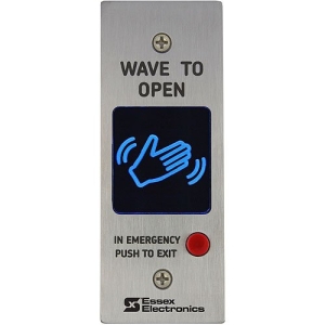 Essex HEWMO-1 Narrow/Jamb Touchless Switch, Wave To Open with Manual Override, Stainless faceplate