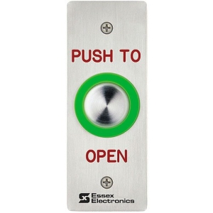 Essex PEB-1SO Narrow/Jamb Piezo Touch Button, Stainless PUSH TO OPEN