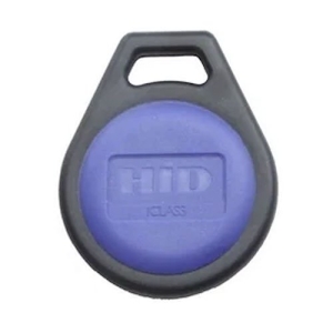 HID 2050HNNSN-PACK50 iCLASS Key II 2K/2 Contactless Smart Key Fob, SIO + Standard iCLASS, Programmed, Sequential Numbers, Black with Blue Insert, 50-Pack