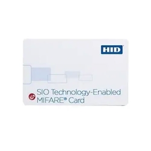 HID 3450PGGMN MIFARE Classic 1K Cards with SIO Encoding, SIO Programmed, Glossy Front and Back, Sequential Matching Encoded/Printed (Inkjetted), No Slot Vertical Indicators, Composite 40% Polyester