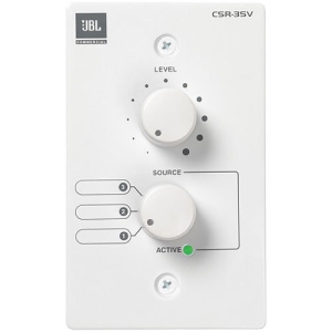 JBL Commercial JBLCSR3SVWHTV In-Wall Volume Control and Source Selector for CSM Mixers, Black