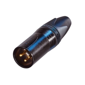 Neutrik NC3MXX-B 3 Pole Male Cable Connector with Black Metal Housing and Gold Contacts