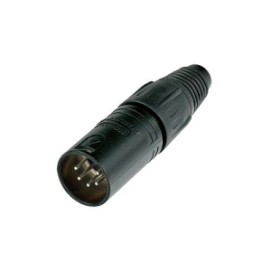 Neutrik NC5MX-BAG  5 Pole Male Cable Connector with Black Metal Housing and Silver Contacts