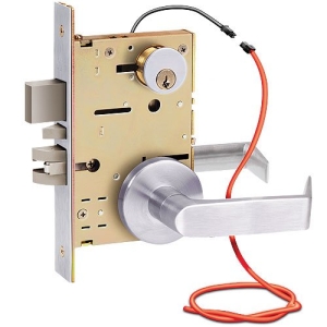 SDC Z7882LCQLBE Solenoid Controlled Mortise Lock, Deadbolt Privacy, Locked Outside Only, Failsecure, LH, 24 VDC, 626, LS, BPS, Eclipse Rose