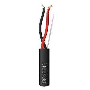 Genesis 45111008 16/2 Solid Plenum Fire Cable, 1000' (304.8m) Reel, Black