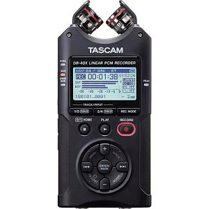 TASCAM DR-40X 4-Channel Handheld Recorder with 2-in/2-Out USB Audio Interface and 2 Condenser Built-In-Microphones
