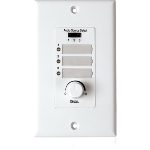 AtlasIED Wall Plate Input Select Switch with Volume Control 10k Pot and Input Indicator Use With AAPHD Amplifiers