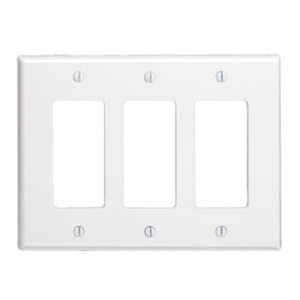 Leviton 80611-00W 3 Gang Decora Style Faceplate