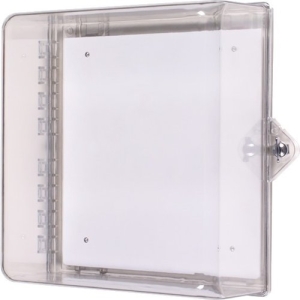 STI Protective Cabinet, Polycarbonate with Backplate and Thumb Lock - Clear