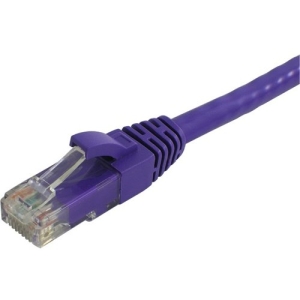 Lynn Electronics ECAT5-4PR-02-PUB Optilink Cat5e UTP Stranded with Molded Boots Patch Cable, Purple, 2'