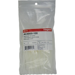 On-Q AC4000100 4.75" Cable Ties, 100pack, Natural