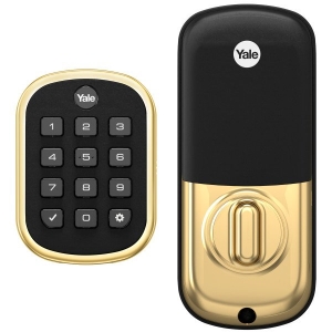 PUSHBUTTON DEADBOLT W/ Z-WAVE BRIGHT BRASS