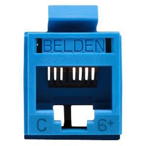 Belden RV6MJKUBL-S1 REVConnect CAT6+ Modular Jack, T568 A/B, Blue, Single Pack