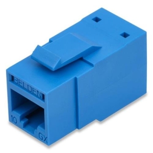 Belden RVAMJKUBL-B24 REVConnect 10GX UTP Modular Jack, T568 A/B, 24-Pack, Blue