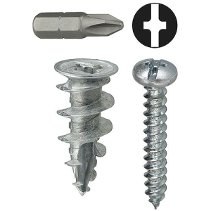 Dottie #8 Zinc Alloy Walldriller Anchor Kit w/ Pan Head Combo Drive Screws (Tuff Pack)