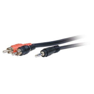 Comprehensive MPS-2PP-6ST Standard Series 3.5mm Stereo Mini Plug to 2 RCA Plugs Audio Cable, 6'