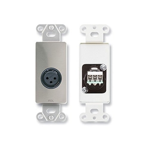 RDL XLR 3-pin Female Jack on Decora Wall Plate - Stainless steel