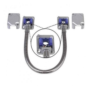 Enforcer Armored Door Cord - Pre-Wired Terminal Blocks and Removable Covers, Silver