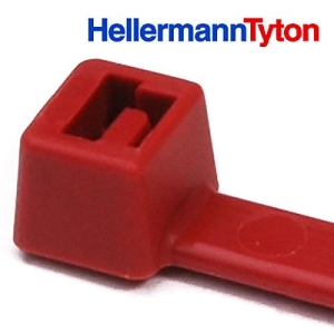 HellermannTyton Cable Tie, 8" Long, UL Rated, 50lb Tensile Strength, PA66, Red, 1000/pkg