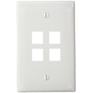 Leviton QuickPort 1 Gang 4 Socket Midsize Faceplate