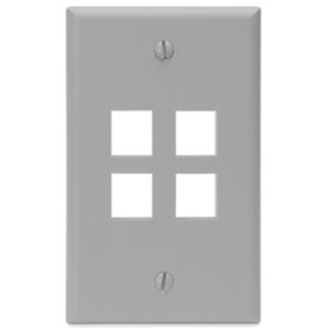 Leviton QuickPort 4 Socket Faceplate