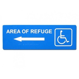 Alpha Refuge Arrow Sign-Left--Blue