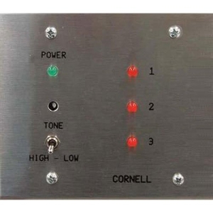 Cornell Annunciator, 3 Zone on 2 Gang Stainless Steel Plate