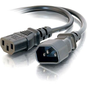 C2G CG30823 14 AWG 250 Volt Power Extension Cord, IEC320C14 to IEC320C13, TAA Compliant, 6' (1.8m)