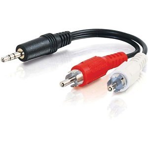 C2G CG39943 Value Series One 3.5mm Stereo Male To Two RCA Stereo Male Y-Cable, 12' (3.7m)