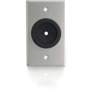C2G CG40488 1" Grommet Cable Pass Through Single Gang Wall Plate, Brushed Aluminum