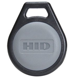 HID 5266PNNN Seos 8K Key Fob, SIO Programmed, No External ID Number, Black with Front HID Logo and Back Seos Logo