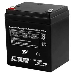 UltraTech IM-1250F1 12V, 5.0 Ah SLA Battery, F1 Terminal (Replaces IM-1240)