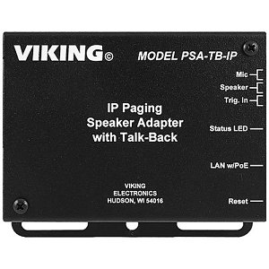 Viking PSA-TB-IP IP Paging Speaker Adapter with Talk-Back, PoE Cass 3