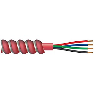 Componetics 334-0318 18/3 Armoured Fire Alarm Cable, Solid BC, U, CSA, FT4, FAS, 105, 1000' (304.8m) Reel, Red