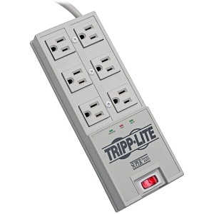 image of tc-tr6;tripp lite tr-6 protect it! 6-outlet super surge alert protector, 6  ft. (1.83 m)cord, 2420 jouless