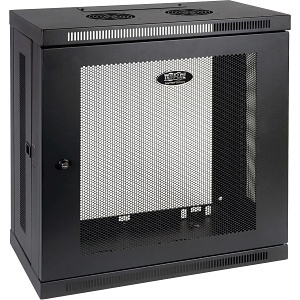 image of tc-srw12u13;tripp lite srw12u13 smartrack low-profile patch-depth small wall mount rack enclosure, 13" (33cm), 200lb (90.7kg), 12u;image of tc-srw12u13