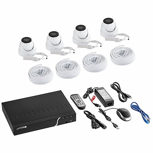 Speco ZIPK4N1 4-Channel Surveillance 5-Piece Kit, (4) 5MP IP Cameras, (1) 8MP NVR 1TB