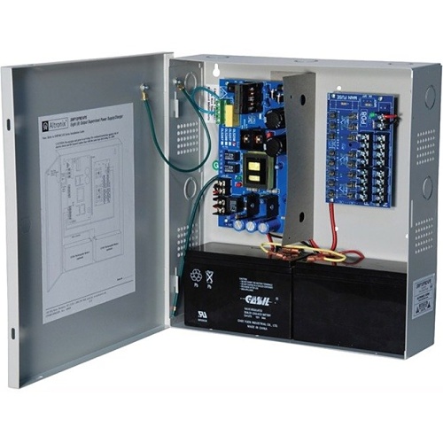 Altronix SMP10PM24P8 Power Supply Charger, 8 Fused Outputs, 24VDC at 10A, 115VAC, Supervision, BC300 Enclosure