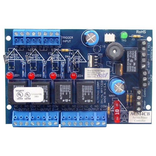 Altronix ACM4CB Access Power Controller, 4 PTC Class 2 Relay Outputs, Board