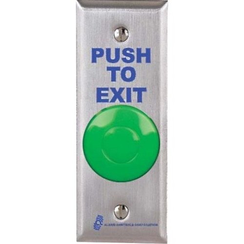 Alarm Controls TS-27 Request to Exit Station, Narrow Stile Wall Plate, 1-1/2" Push Button, 302 Stainless Steel