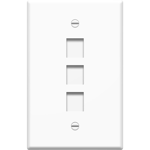 On-Q WP3303WH Single Gang Oversized Wall Plate, 3 Port, White