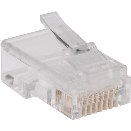 Tripp Lite N030-100-FL RJ45 Plugs for Flat Solid/Stranded Conductor Cable, 100-Pack