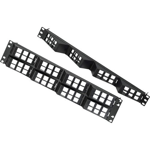 Belden AX103249 Patch Panel, 48 Port, Angleflex, Empty, Keyconnect, 2 RU, Black