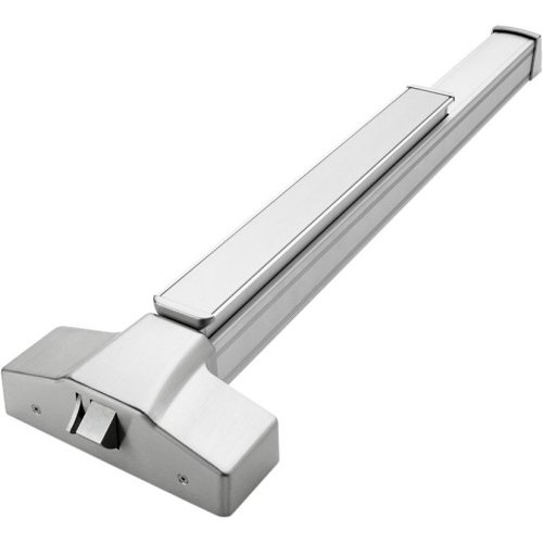 SDC S6203PU36 Surface Vertical Rod Panic Exit Device for 36" Opening, Lever/Pull with Key Latch Retraction, Satin Stainless Steel