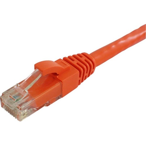 Lynn Electronics ECAT5-4PR-01-ORB Optilink Cat5e UTP Stranded with Molded Boots Patch Cable, Orange, 1'