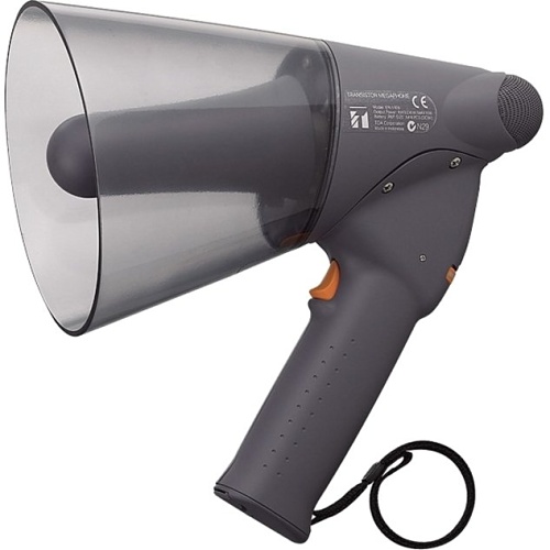 TOA ER-1206 Splash-proof Hand Grip Type Megaphone, 450- 6000Hz Frequency Response, 6W Output, Dark Gray