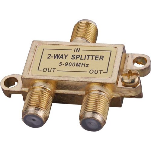 Vanco CPZ21G 2-Way 75Ohm Signal Splitter with Built-In Grounding Block