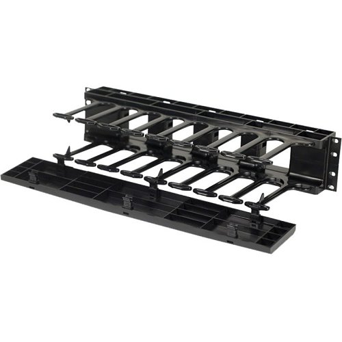 Ortronics SHMC2RU Horizontal Cable Manager, Single Sided, 2 rack unit, Black