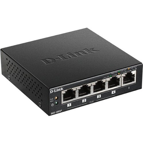 D-Link DGS-1005P 5-Port Desktop Gigabit PoE+ Switch