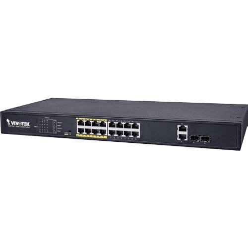 VIVOTEK AW-FGT-180-250 Degrees Unmanaged 16xFE PoE + 2xGE Combo Switch